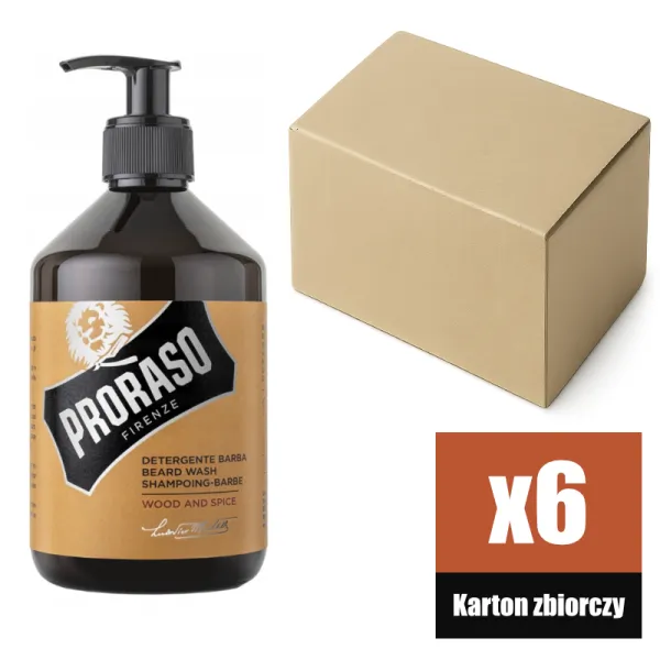 Proraso - Wood & Spice - Szampon do brody KARTON 6x500ml