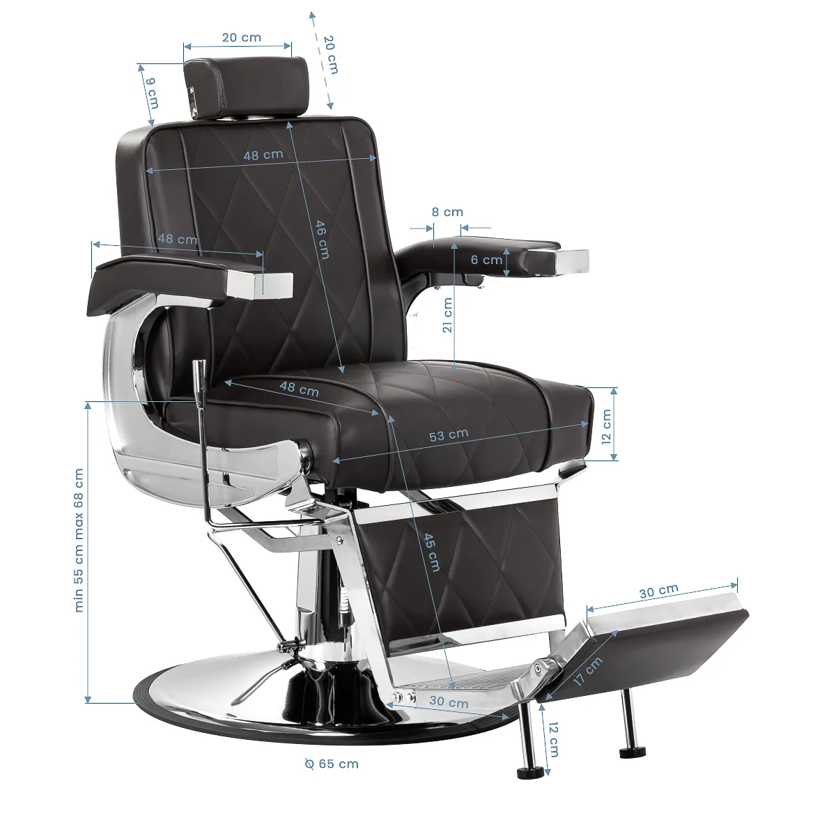 Fotel barberski Hair System BM88066 brązowy