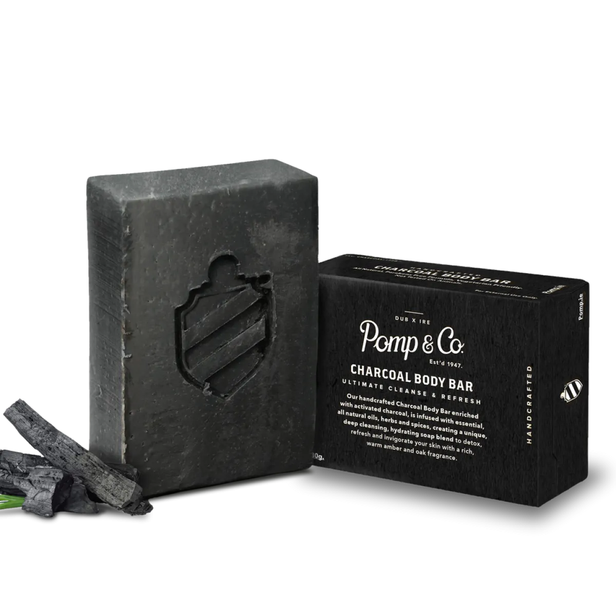 Pomp&Co - Charcoal Body Bar Soap - Mydło do ciała z węglem 110g