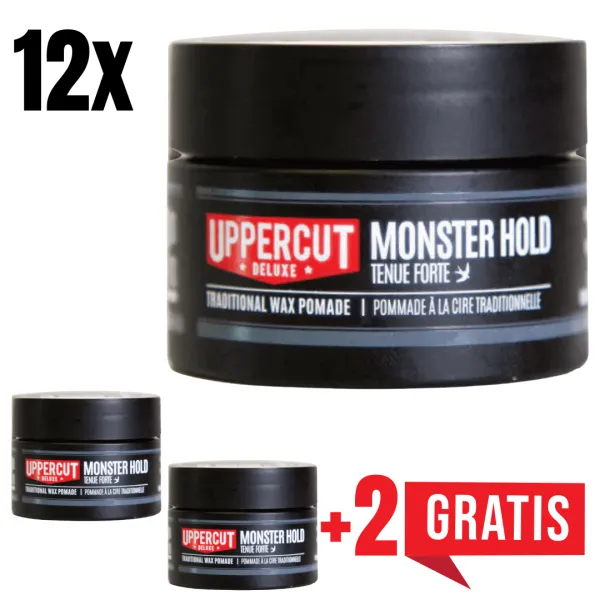 Uppercut Deluxe - Monster Hold - Woskowa pomada do włosów 30g ZESTAW 12+2