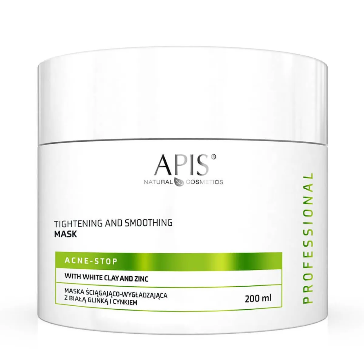 Apis - Acne-Stop - Maska ściągająco-wygładzająca do twarzy z białą glinką i cynkiem 200ml
