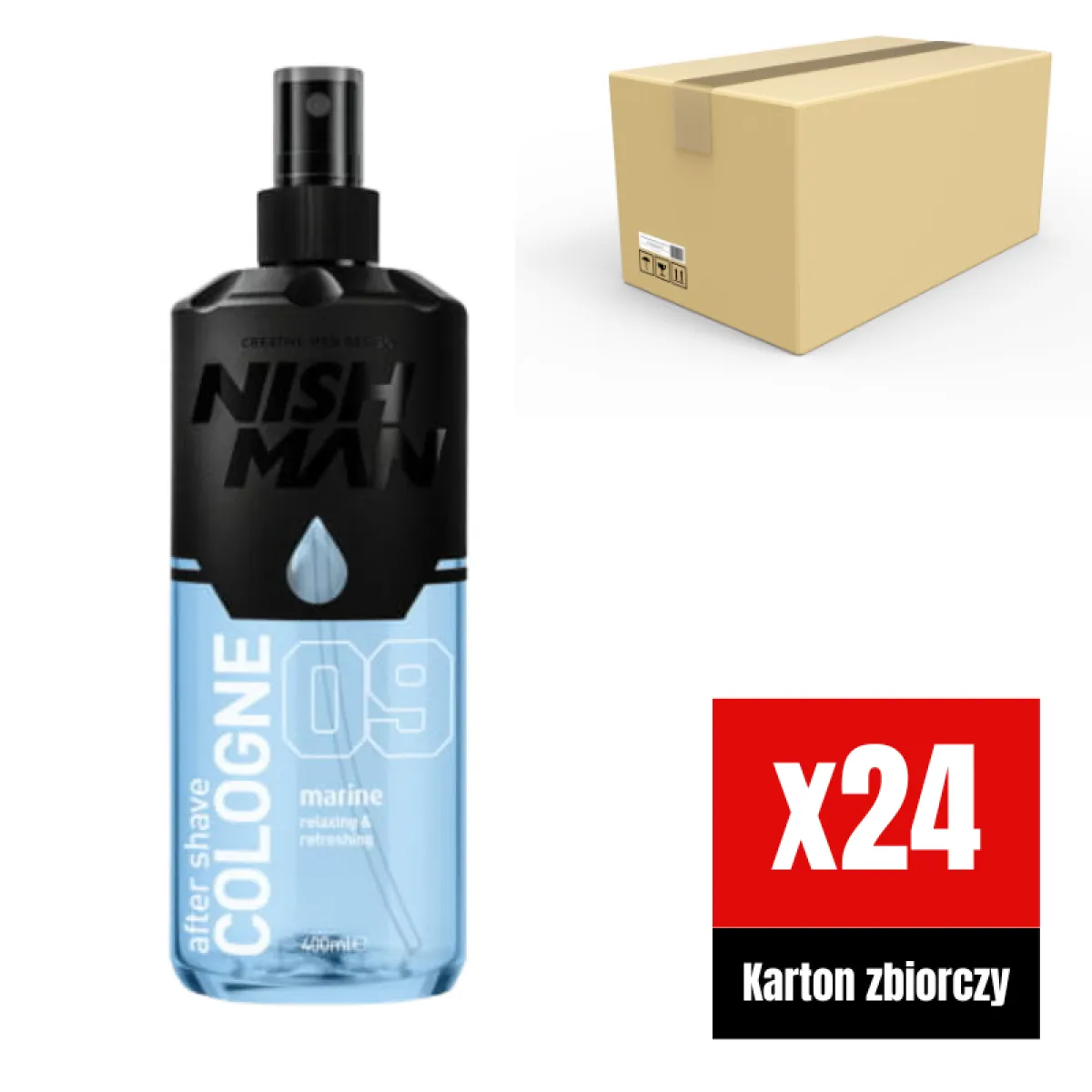 Nishman - 09 Marine - Aftershave, Woda po goleniu KARTON 24x400ml