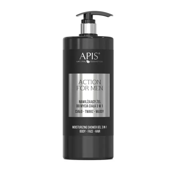 Apis - Action for Men - Nawilżający Żel do Mycia Ciała 3w1 1000ml