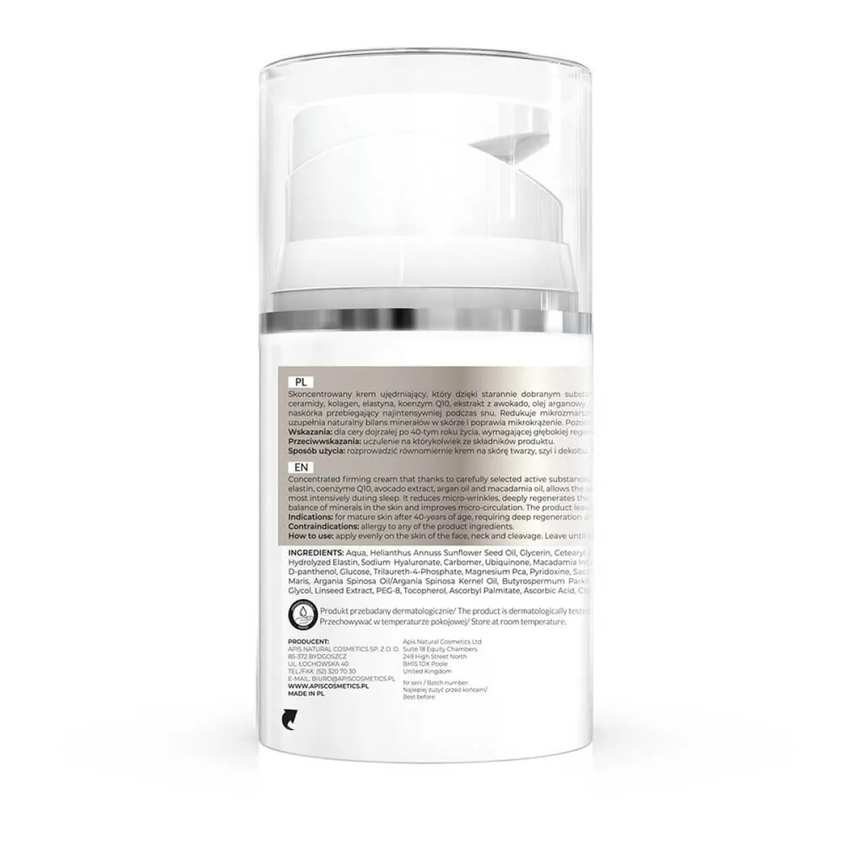 Apis - Inspiration - Krem do twarzy ujędrniająco-regenerujący z minerałami z Morza Martwego na noc 40+ 50ml