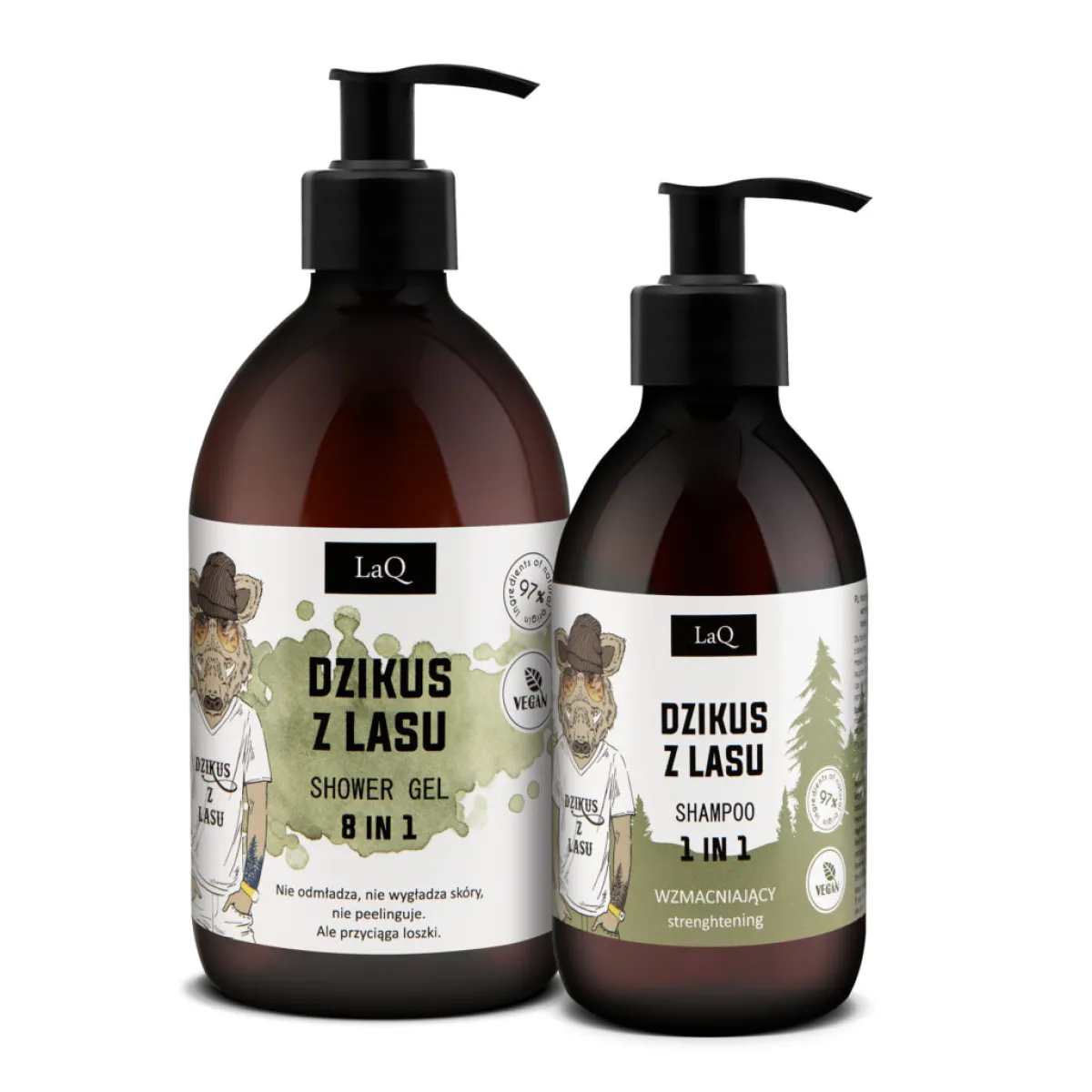 LaQ - Dzikus z lasu - Żel pod prysznic 500ml  i Szampon do włosów 300ml - Zestaw