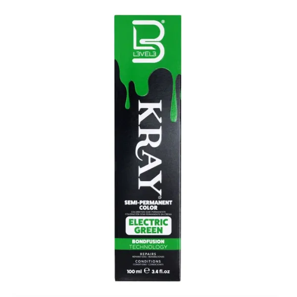 L3VEL3 - Kray Color Electric Green - Półtrwała farba w kolorze zielonym 100ml