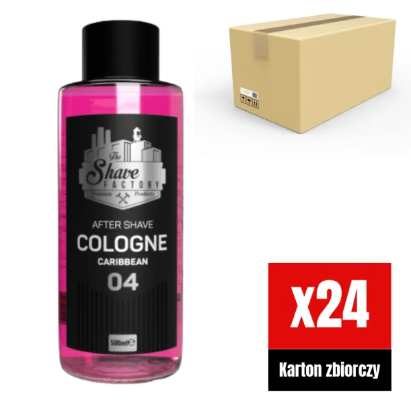 The Shave Factory - Caribbean 04 After Shave Cologne - Perfumowana Woda Kolońska po Goleniu KARTON 24x500ml GLASS