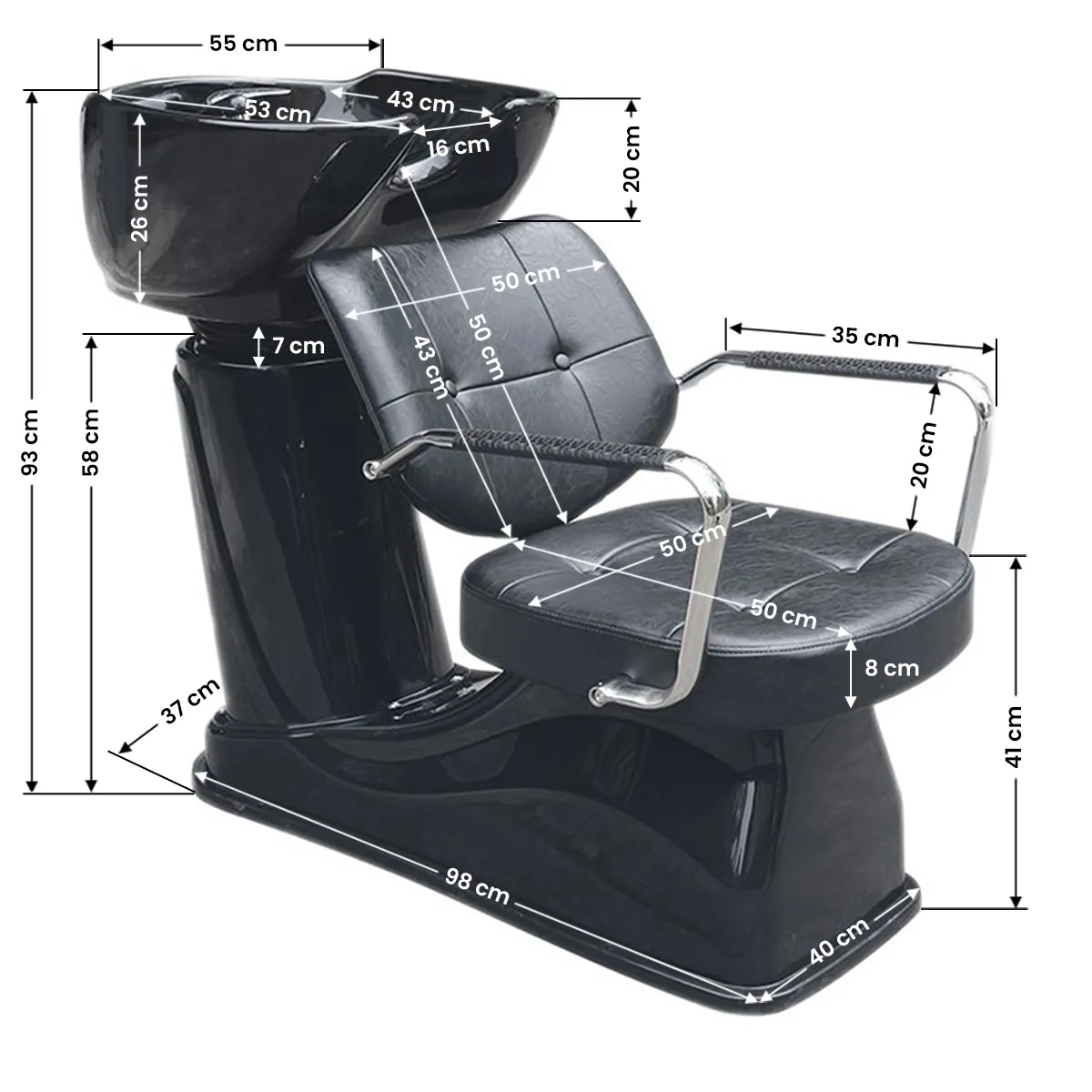 Myjnia fryzjerska Gabbiano Vigo czarna