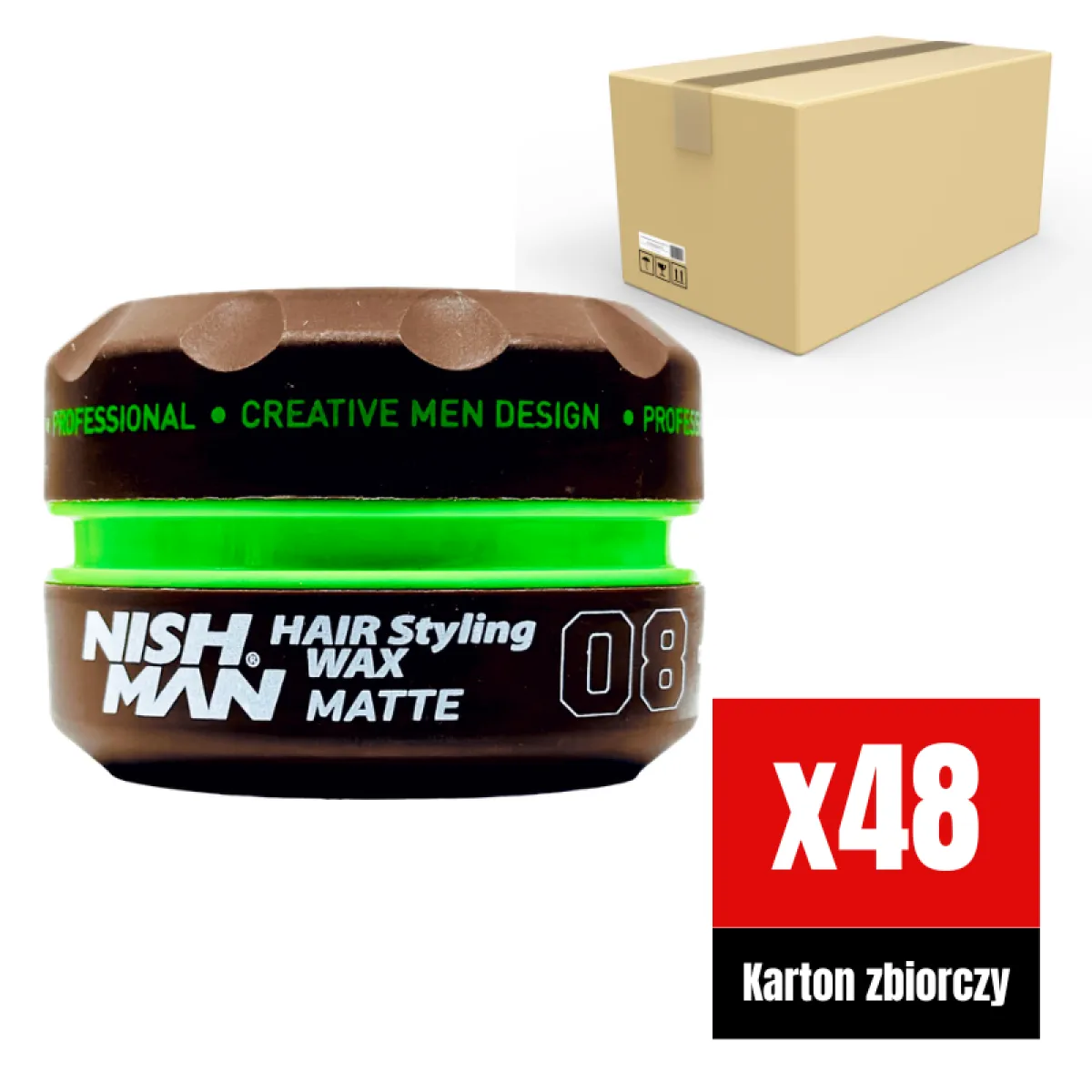 Nishman - 08 Styling Wax Matte - Pomada do włosów KARTON 48x150ml