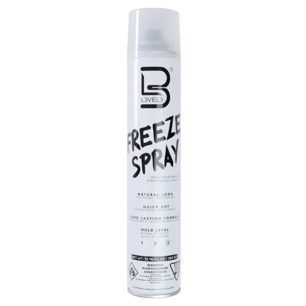 L3VEL3 -Freeze Spray - Naturel Look - Lakier do włosów 400ml