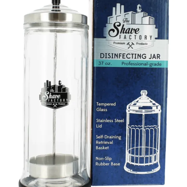 The Shave Factory - Dissinfection Jar - Szklany pojemnik do dezynfekcji 1000ml