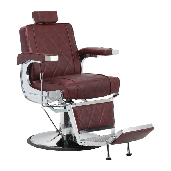 Fotel barberski Hair System BM88066 bordowy