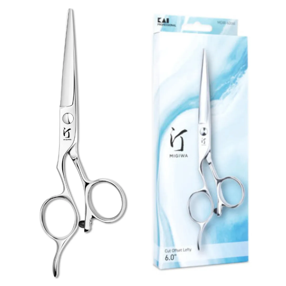 KAI Japan - Migiwa - MGW 60 OSL - Japońskie nożyczki fryzjerskie/barberskie roz. 6,0 dla leworęcznych