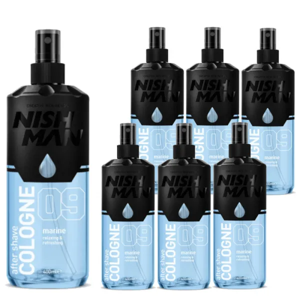 Nishman - 09 Marine - Aftershave, Woda po goleniu 400ml PAKIET 6+1