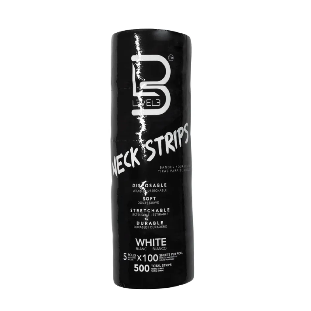 L3VEL3 - Barber Neck Strip - Kryza, paczka kołnierzyki fryzjerskie w białym kolorze 500szt.